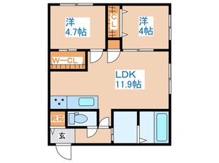 Halenix札幌医大前の物件間取画像